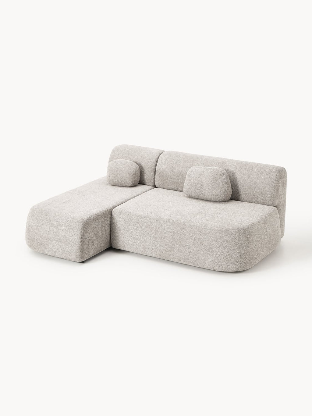 Pao Sofa Bed in Teddy Bouclé with Storage — Oatmeal