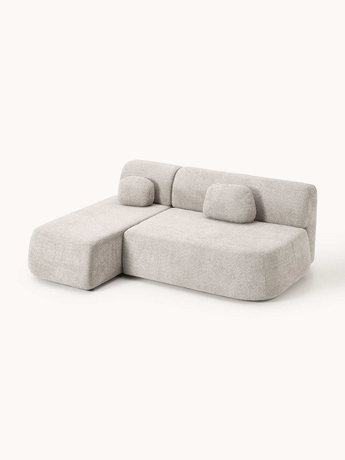 Pao Sofa Bed in Teddy Bouclé with Storage — Oatmeal