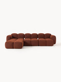 Tayla Modular Sofa (4-seater) in Bouclé with Ottoman (left/right) — Brown