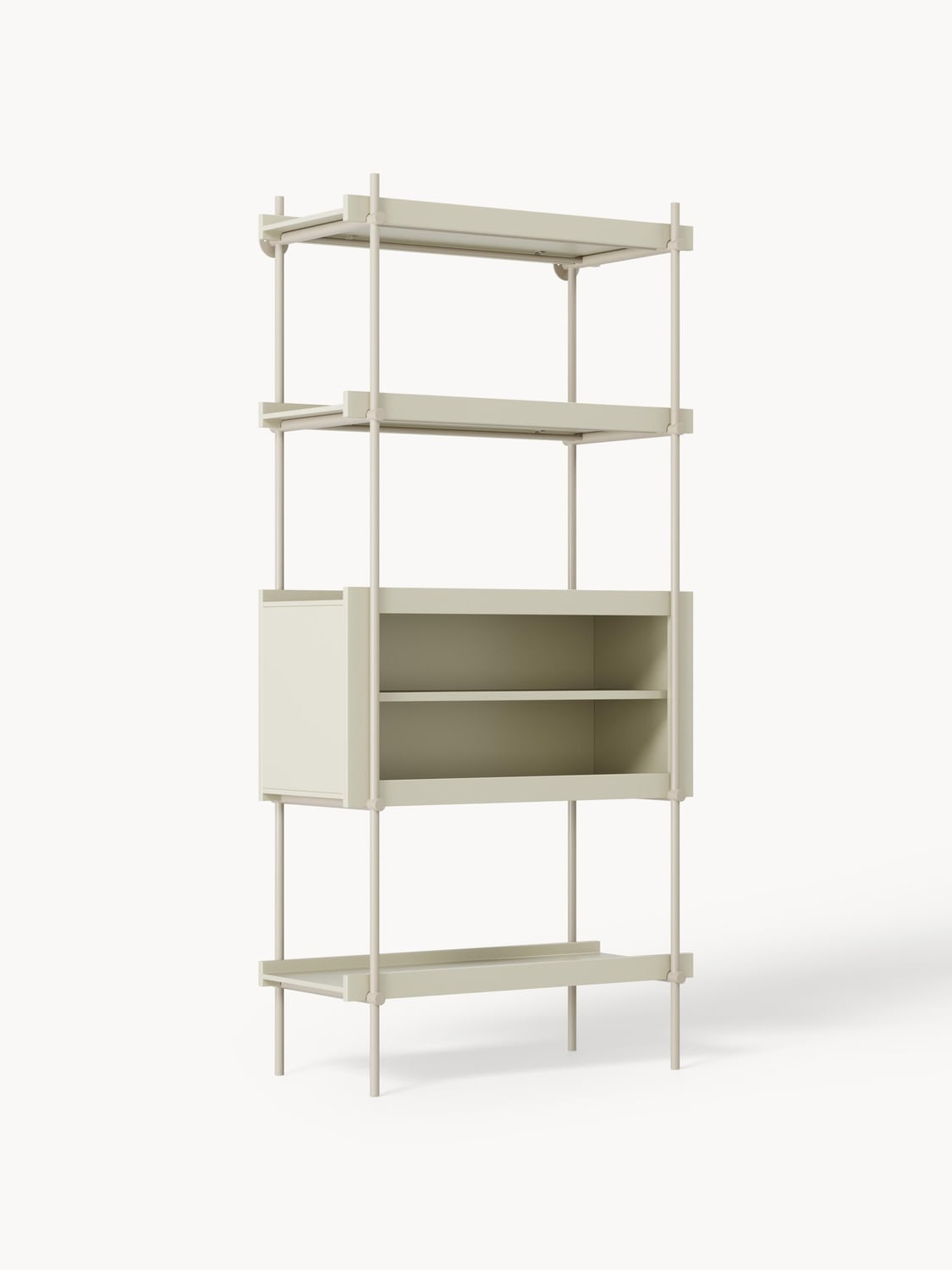 Rio Tall Shelving Unit with Open Storage — Sage