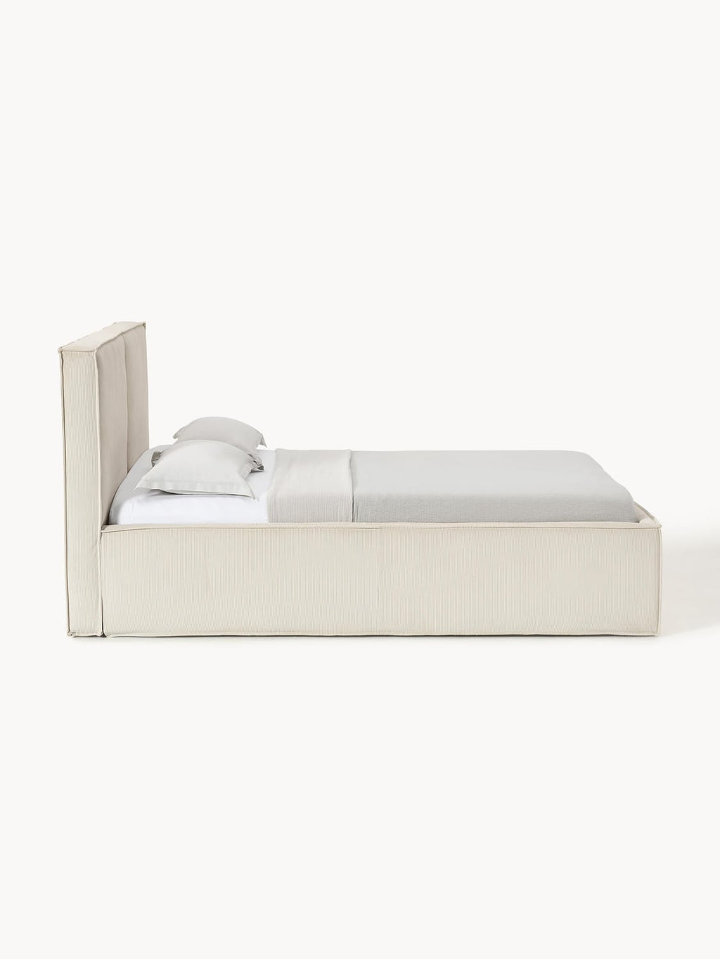 Dream Corduroy-Upholstered Bed — Off-White