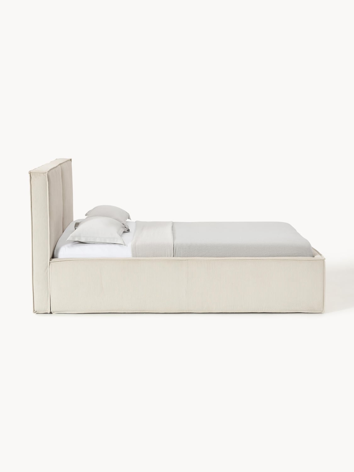 Dream Corduroy-Upholstered Bed — Off-White
