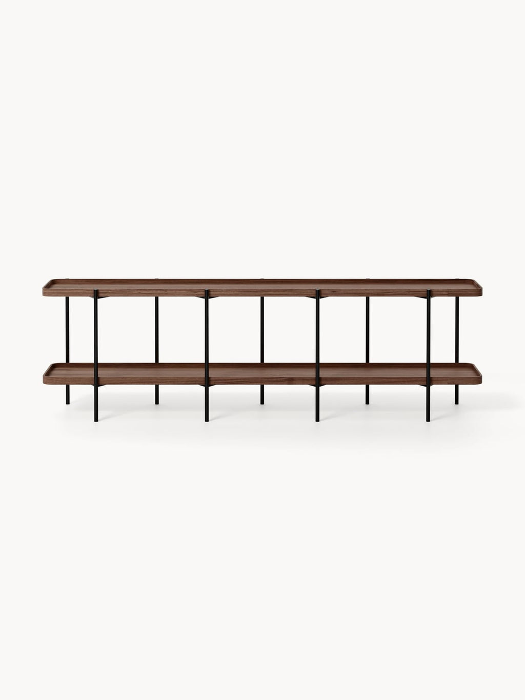 Renee Low Wooden Shelving Unit — Greige