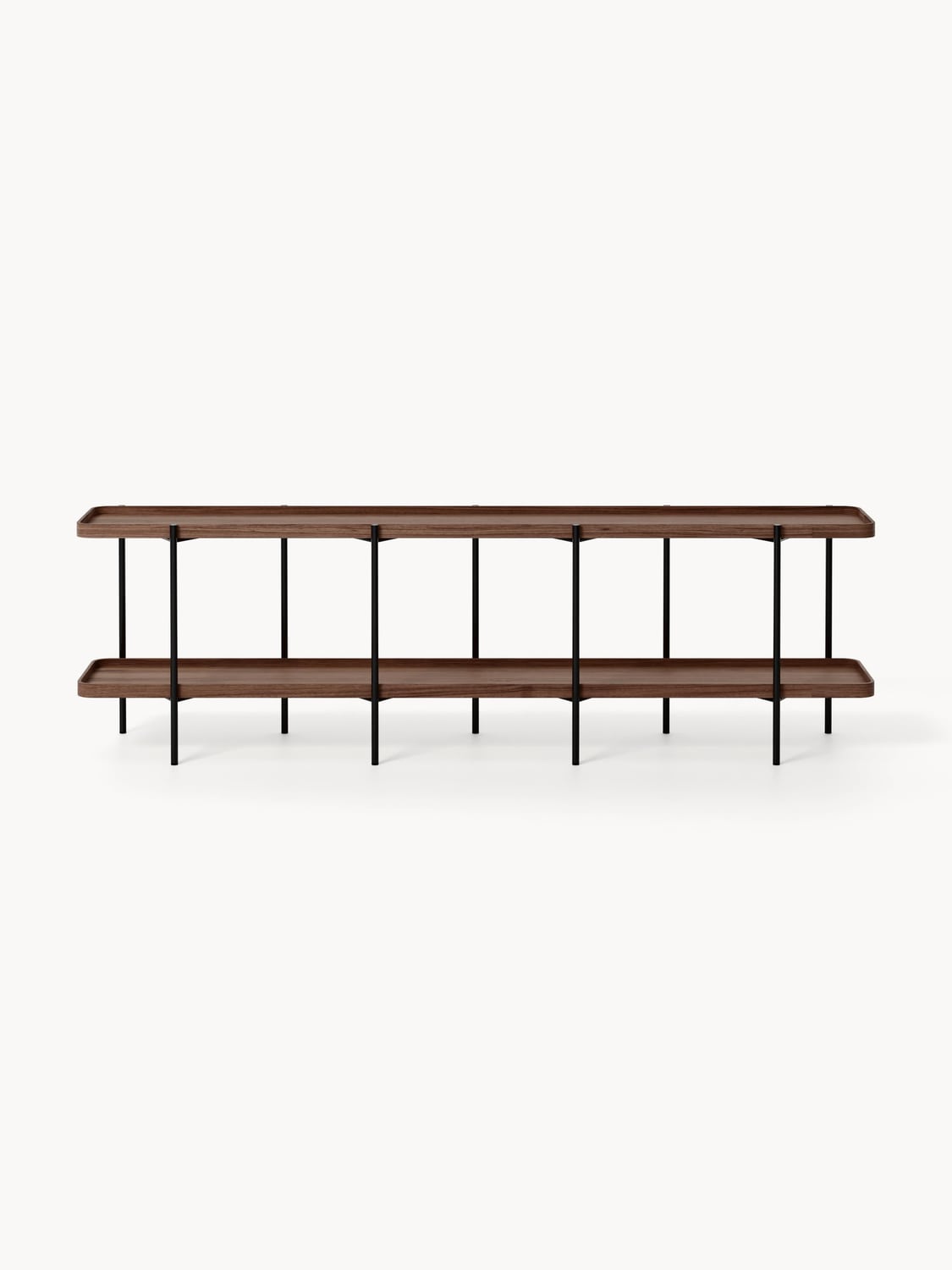 Renee Low Wooden Shelving Unit — Greige
