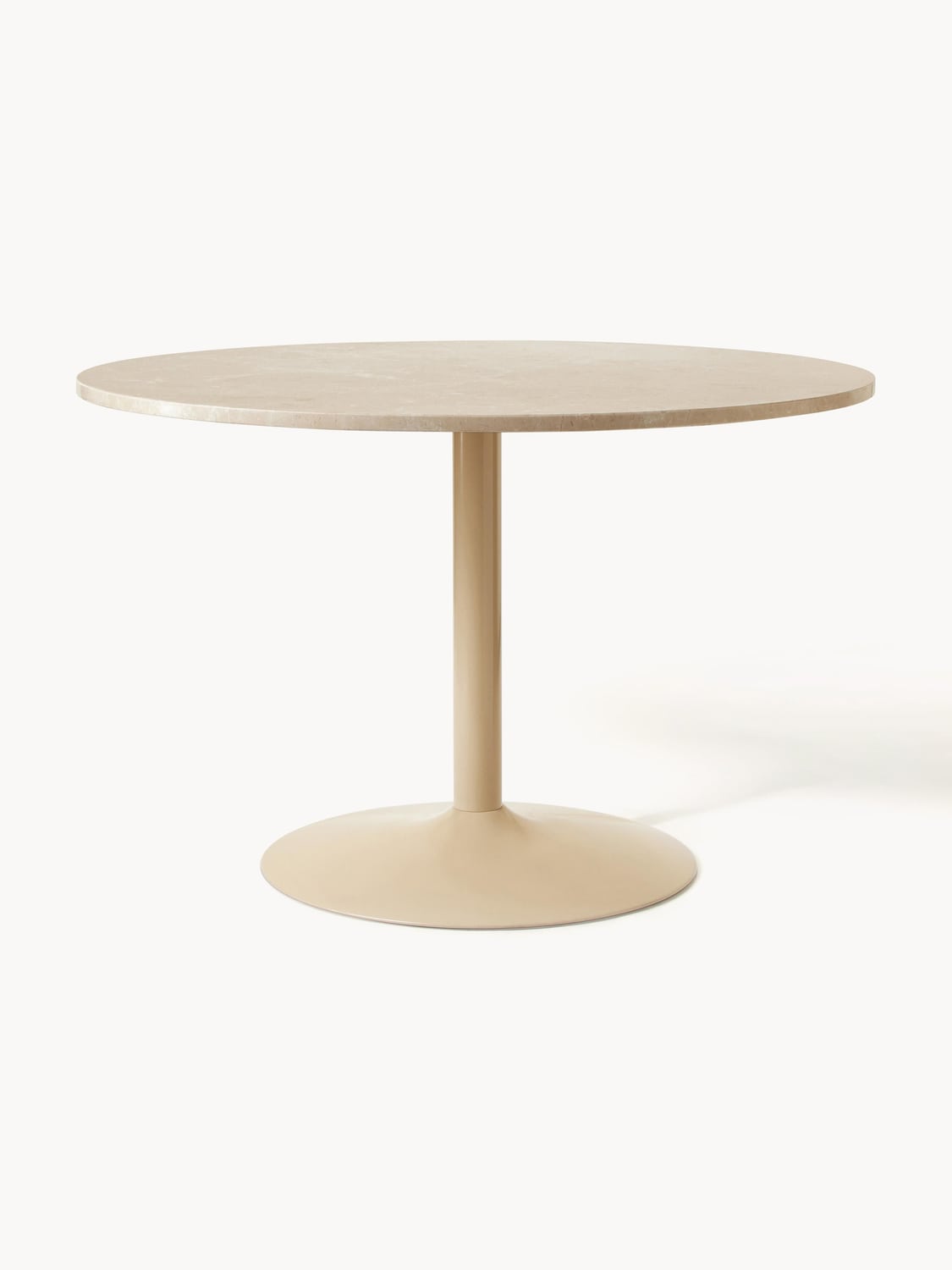 Miley Oval Marble-Dining Table, 120 x 90 cm — Beige