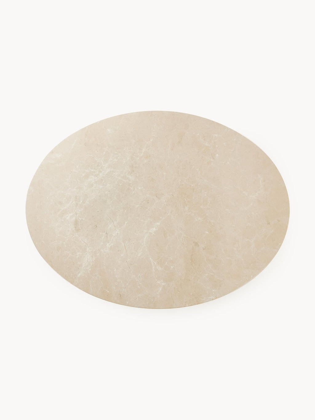 Miley Oval Marble-Dining Table, 120 x 90 cm — Beige