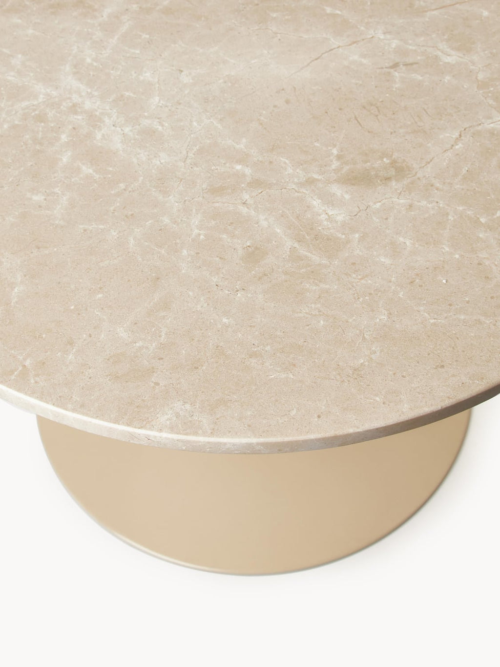 Miley Oval Marble-Dining Table, 120 x 90 cm — Beige