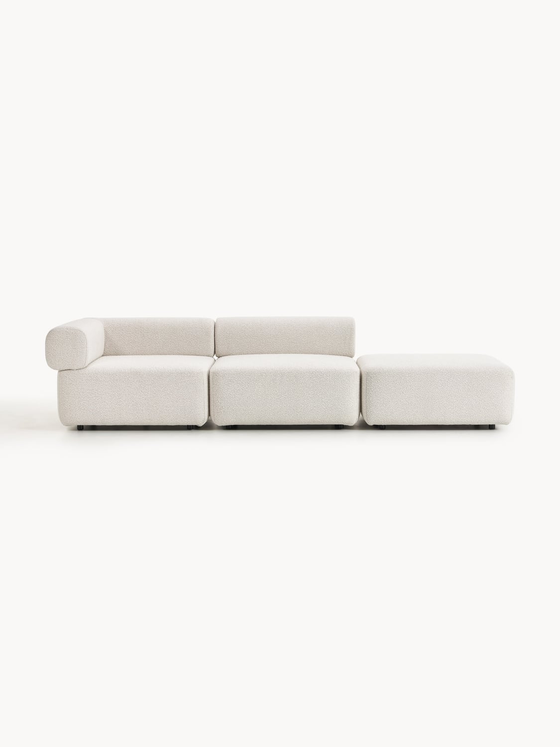 Anton Modular Bouclé-Ottoman — Light Grey