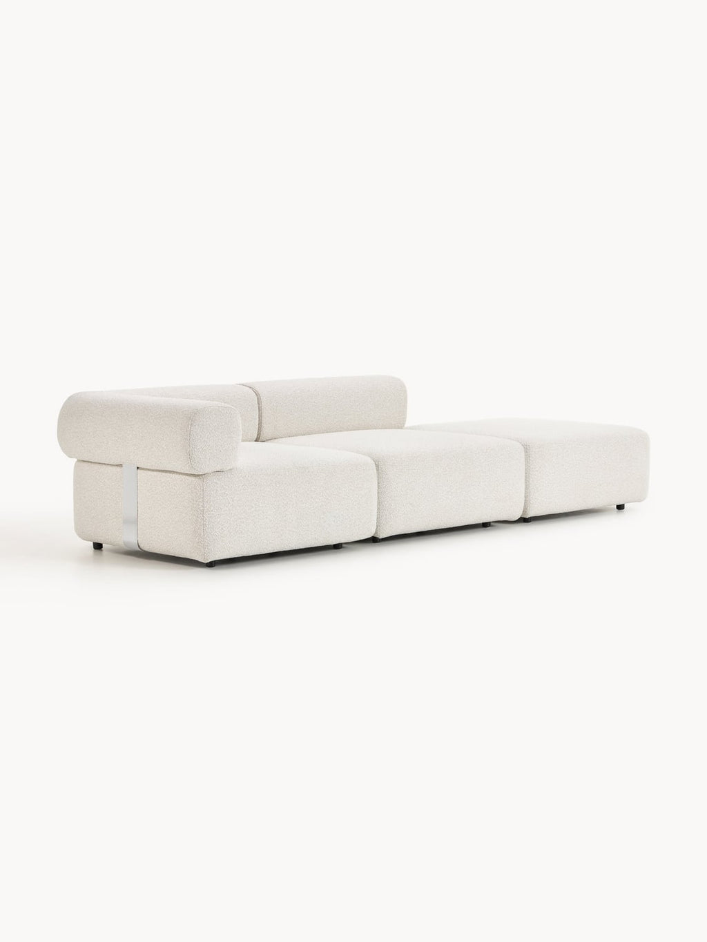 Anton Modular Bouclé-Ottoman — Light Grey