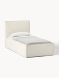 Dream Corduroy-Single Bed with Storage — Light Grey