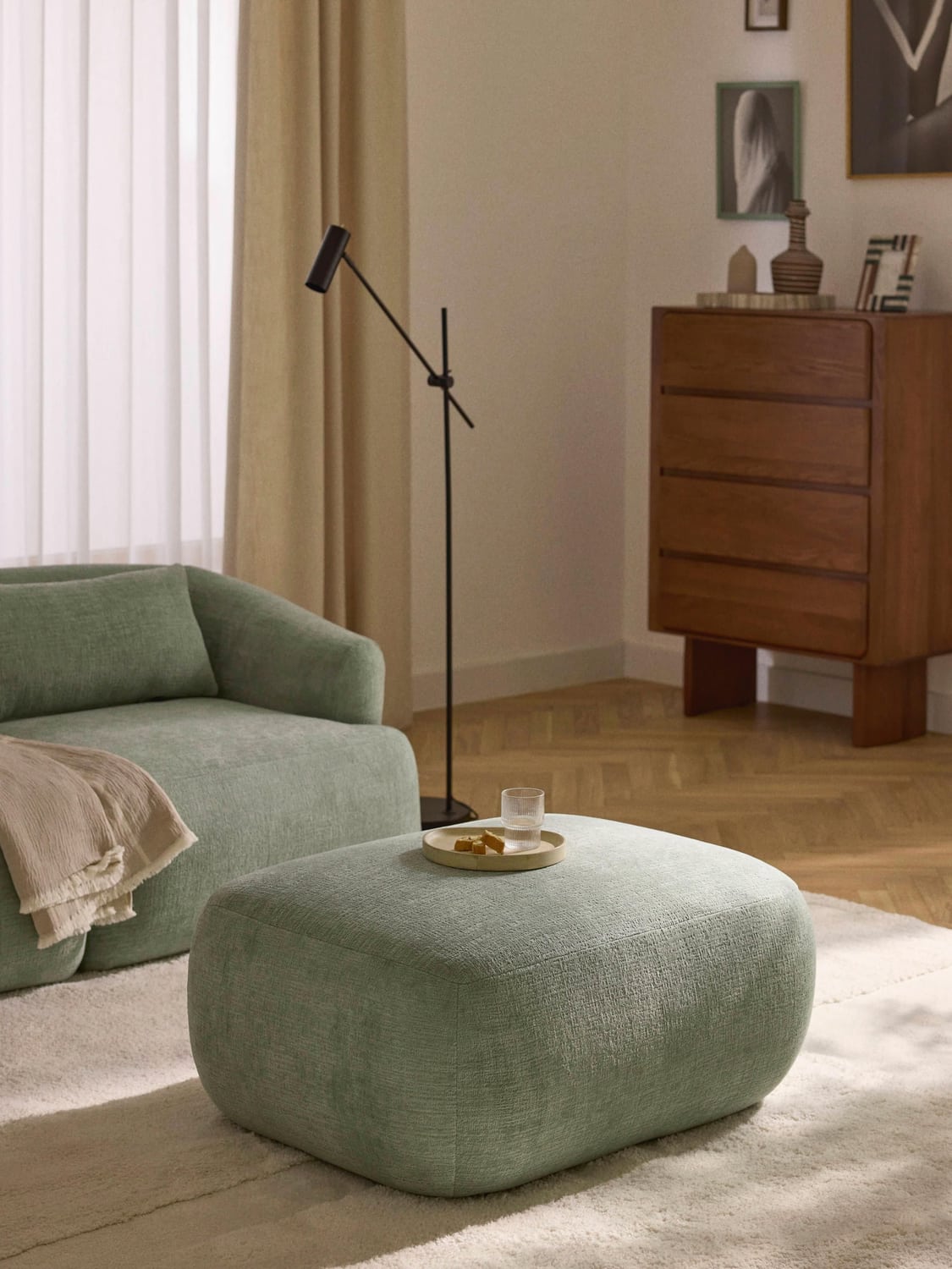 Sofia Ottoman — Sand Beige