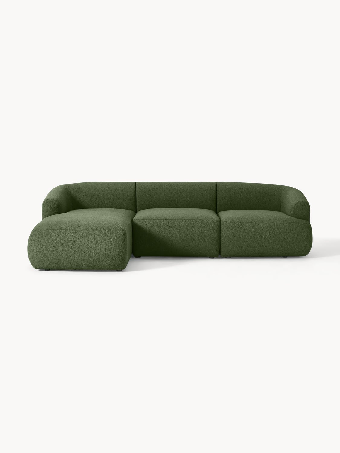 Sofia Modular Bouclé Corner Sofa (3-seater) — Green