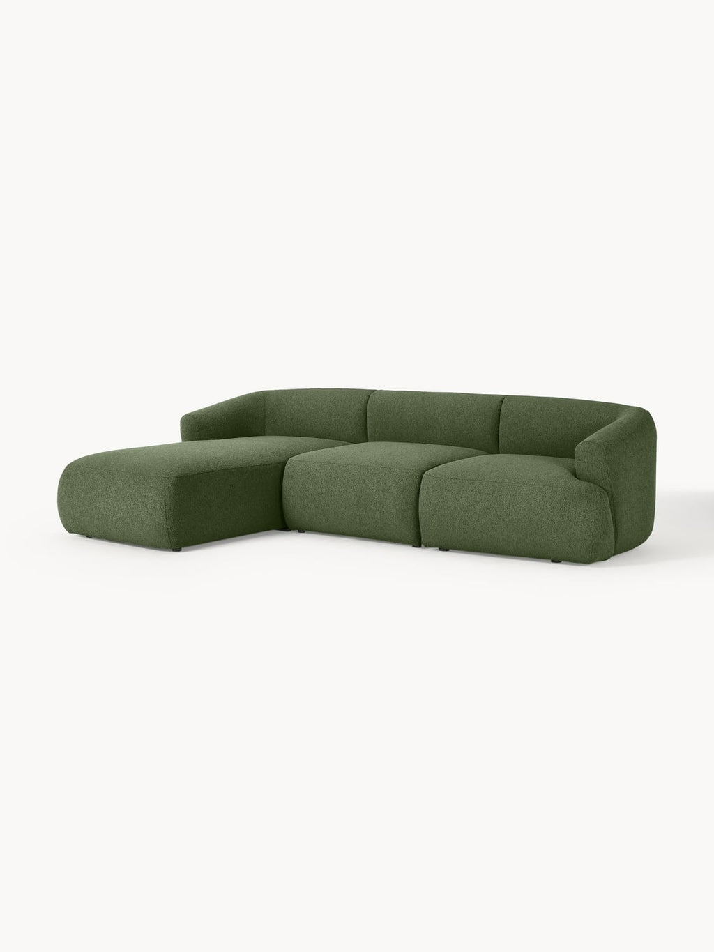 Sofia Modular Bouclé Corner Sofa (3-seater) — Green