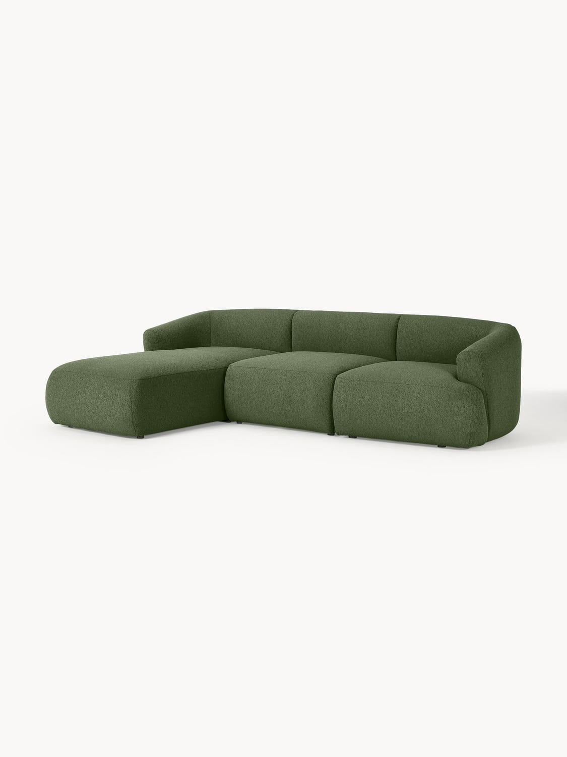 Sofia Modular Bouclé Corner Sofa (3-seater) — Green