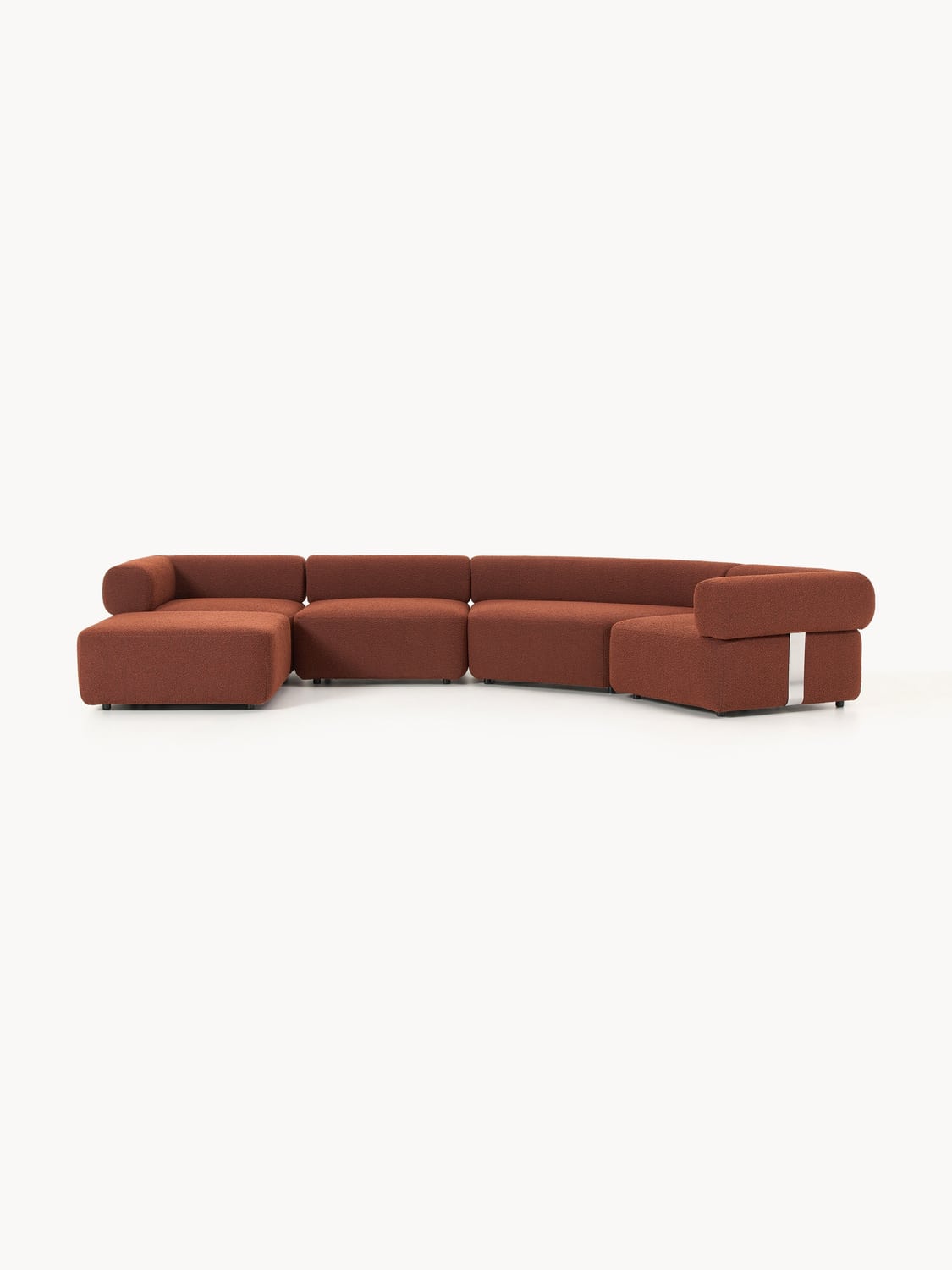 Anton Large Modular Bouclé Sofa with Ottoman (left/right) — Olive