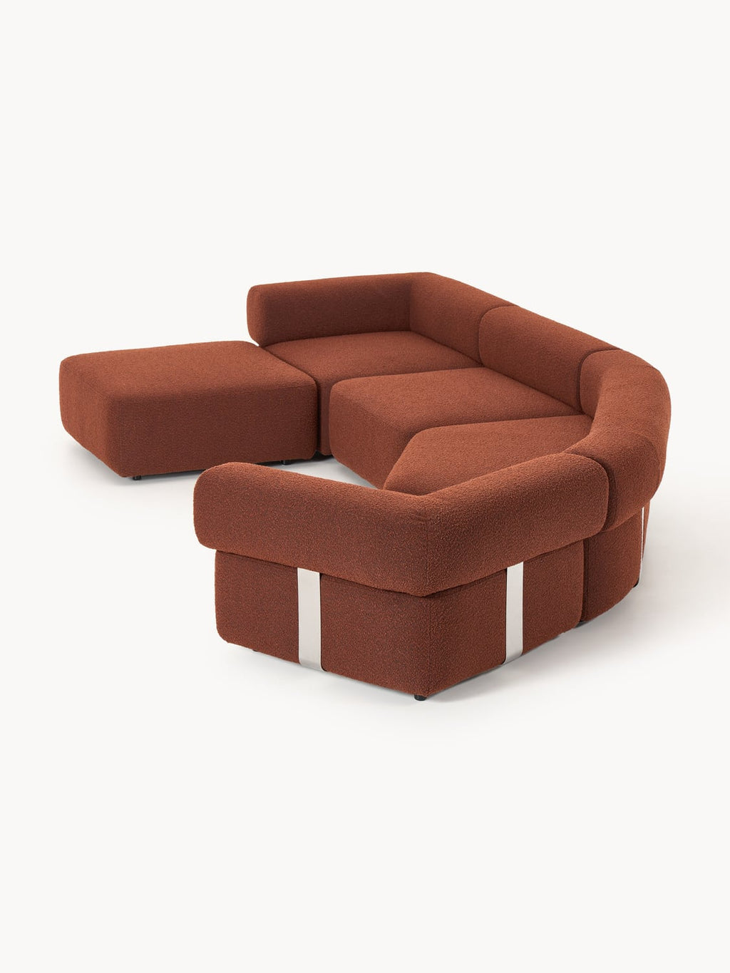 Anton Large Modular Bouclé Sofa with Ottoman (left/right) — Olive
