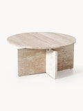 Marisa Round Coffee Table in Travertine