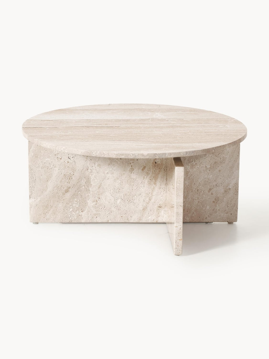 Marisa Round Coffee Table in Travertine