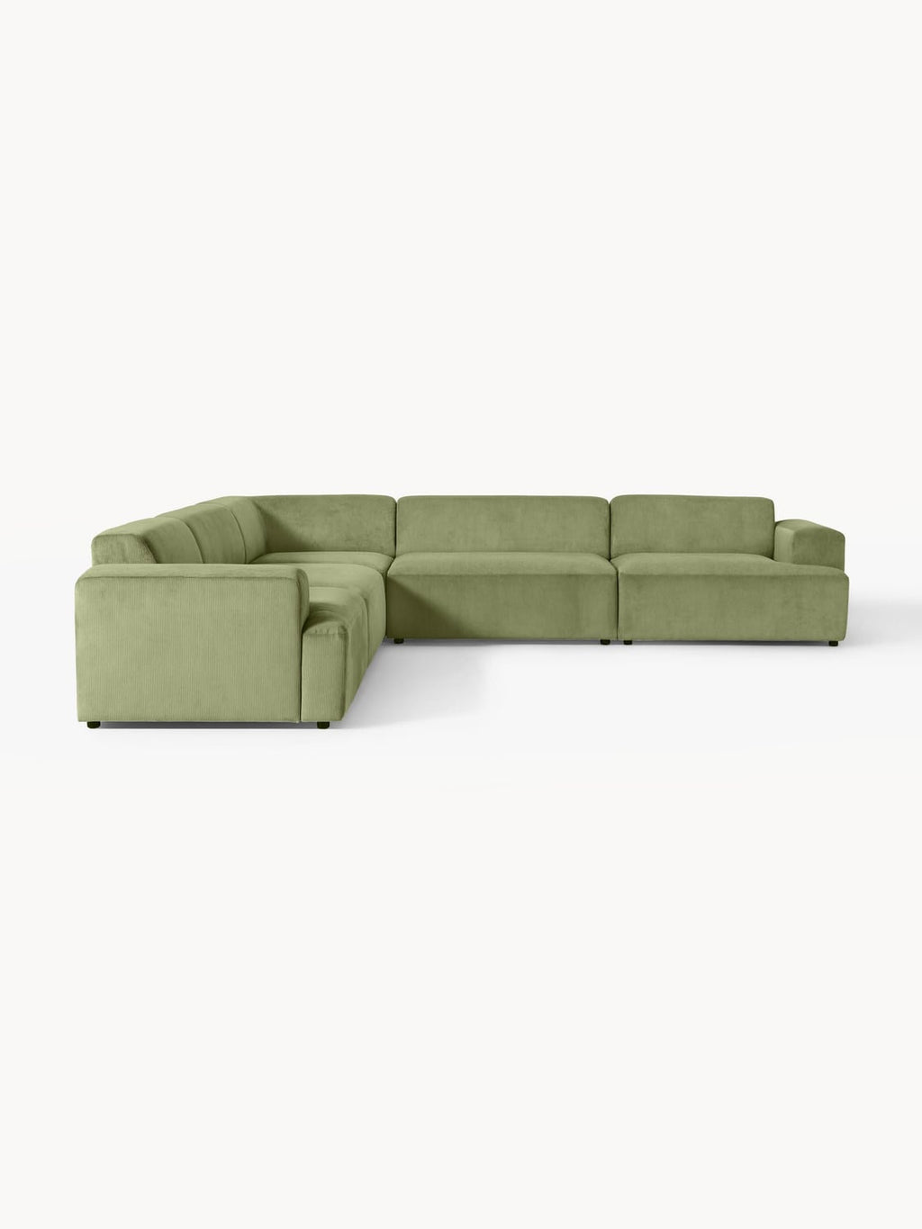 Melva Corduroy Corner Sofa (4-seater) — Mushroom