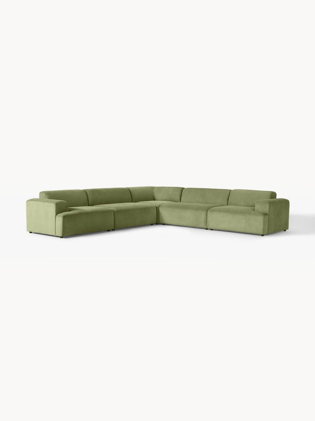 Melva Corduroy Corner Sofa (4-seater) — Mushroom