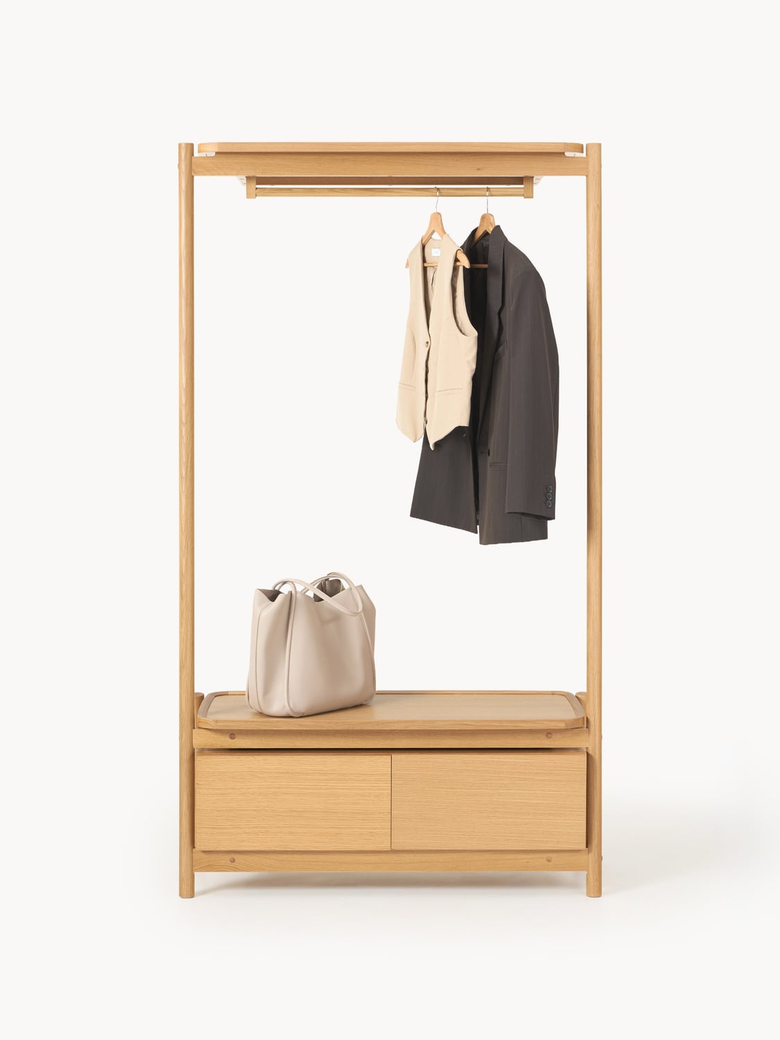 Libby Wooden Coat Stand — Sand