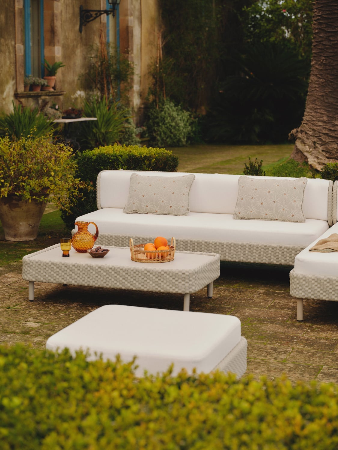 Hani Garden Coffee Table with Protective Cover — Off-White