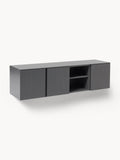 Shea Lowboard with Fluted Front — Dark Grey