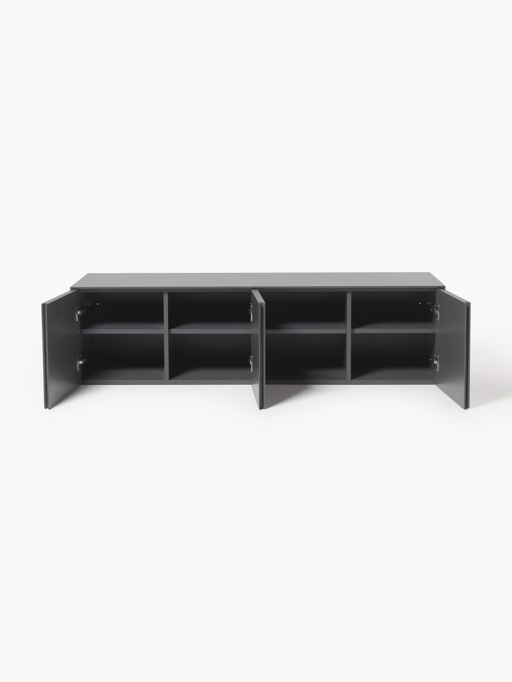 Shea Lowboard with Fluted Front — Dark Grey