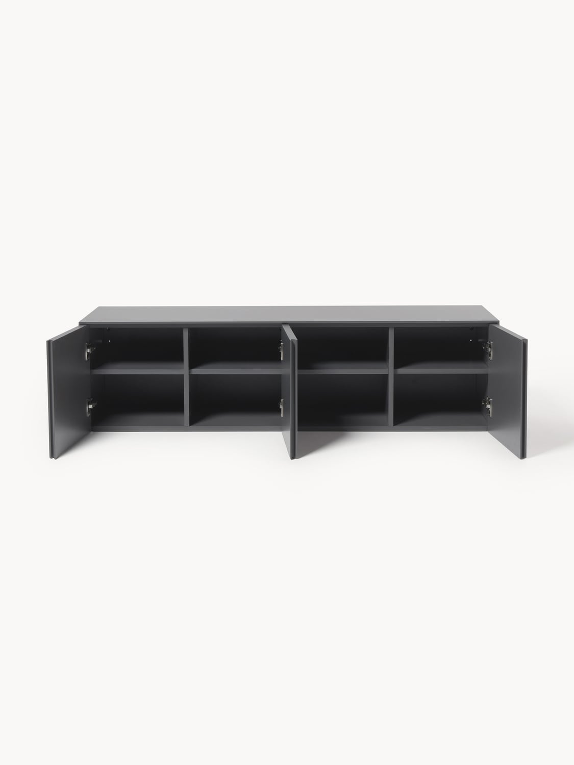 Shea Lowboard with Fluted Front — Dark Grey