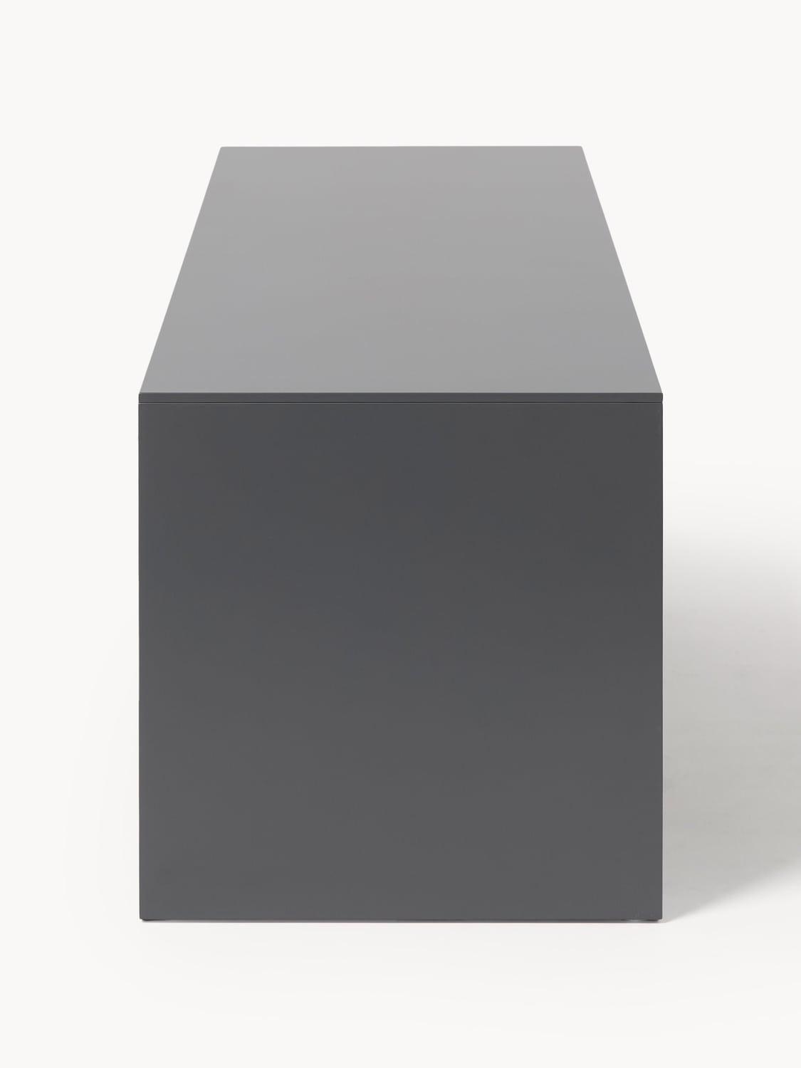 Shea Lowboard with Fluted Front — Dark Grey