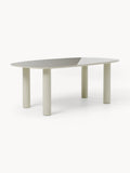 Beni Organic Dining Table with Glass Top, 200 x 110 cm — Light Grey