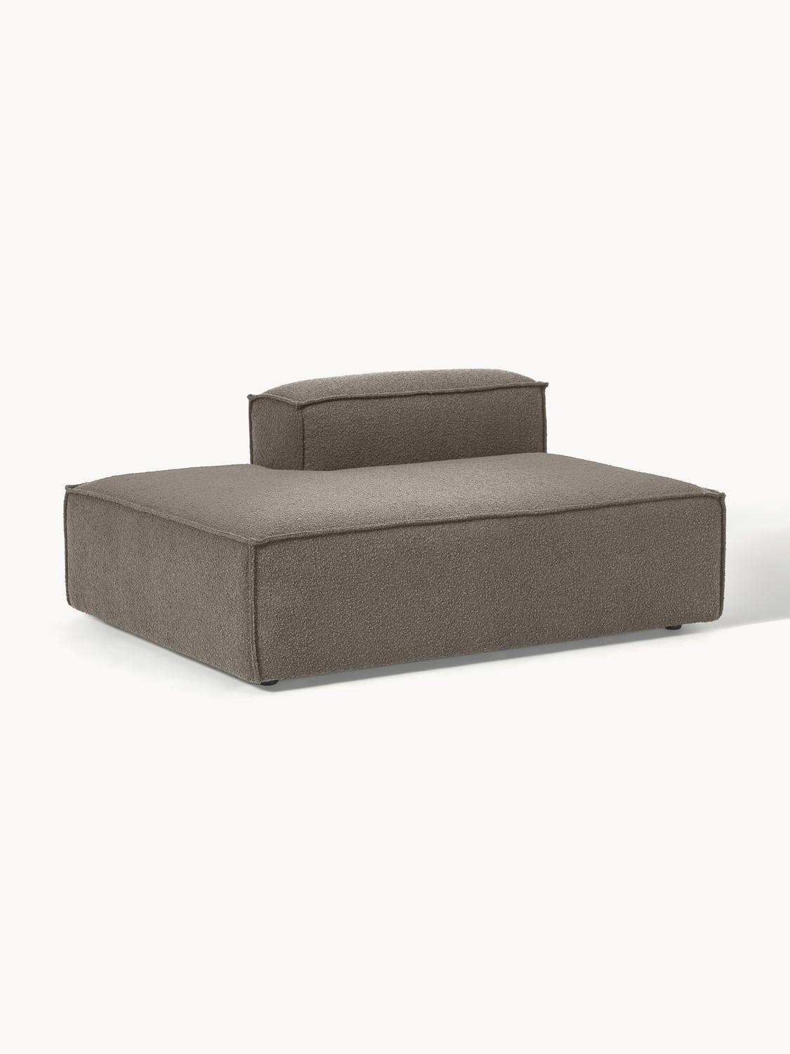 Lennon Ottoman Module in Bouclé — Dark Grey