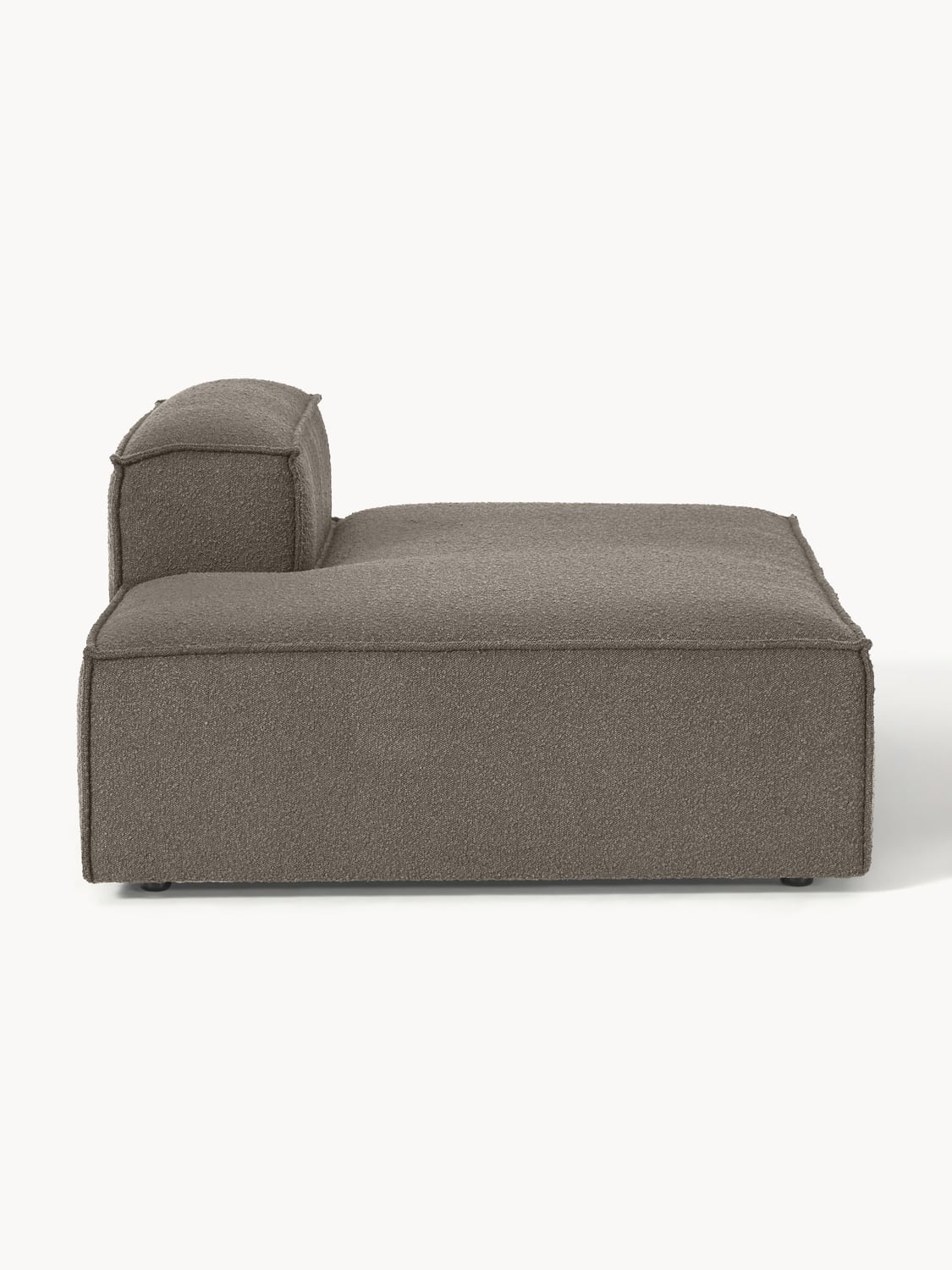 Lennon Ottoman Module in Bouclé — Dark Grey