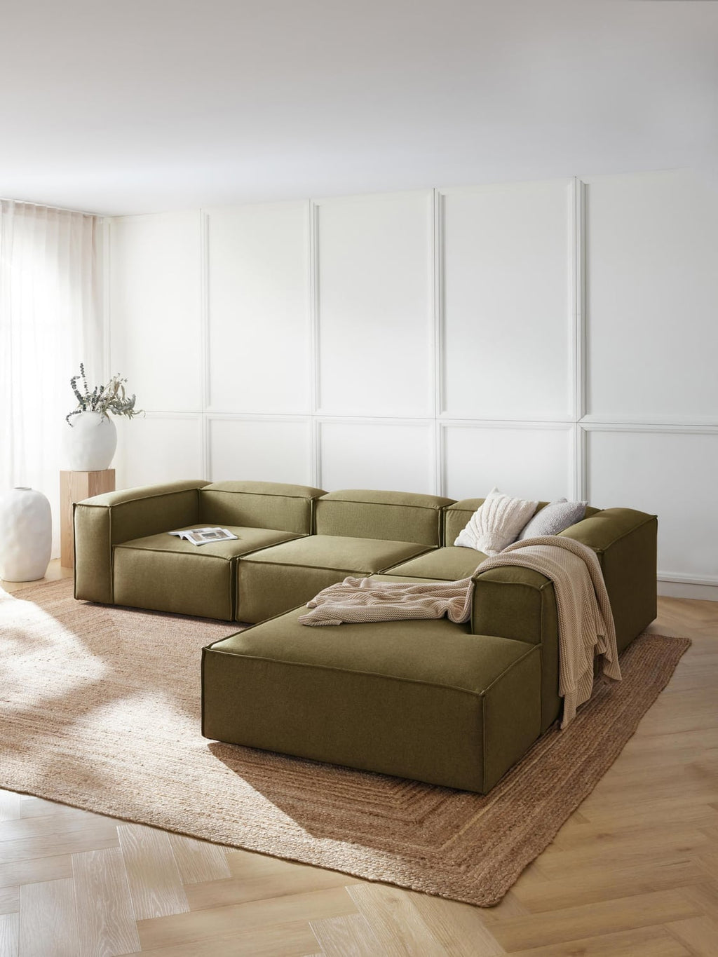 Lennon Modular XL Corner Sofa (4-seater) — Olive