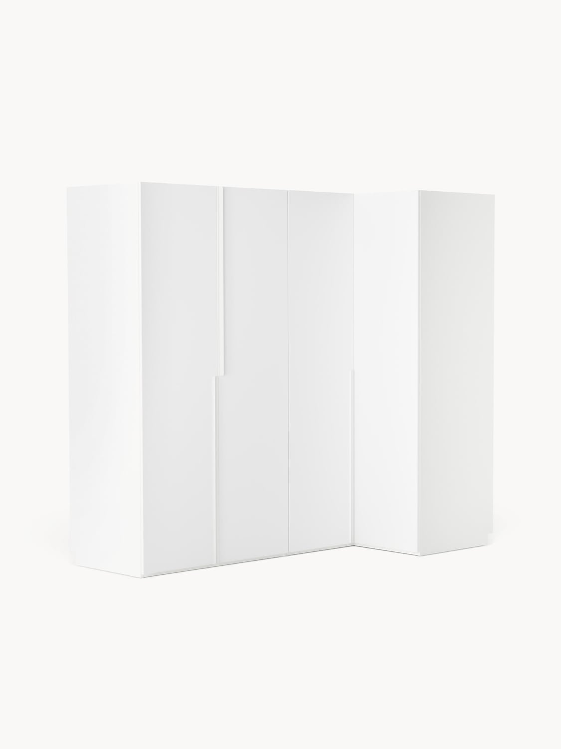 Leon Modular Corner Wardrobe, 215 cm Width, in various sizes — Off-White