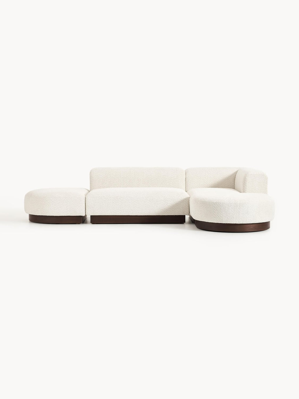 Natalie Modular Corner Sofa in Teddy Bouclé — Light Grey