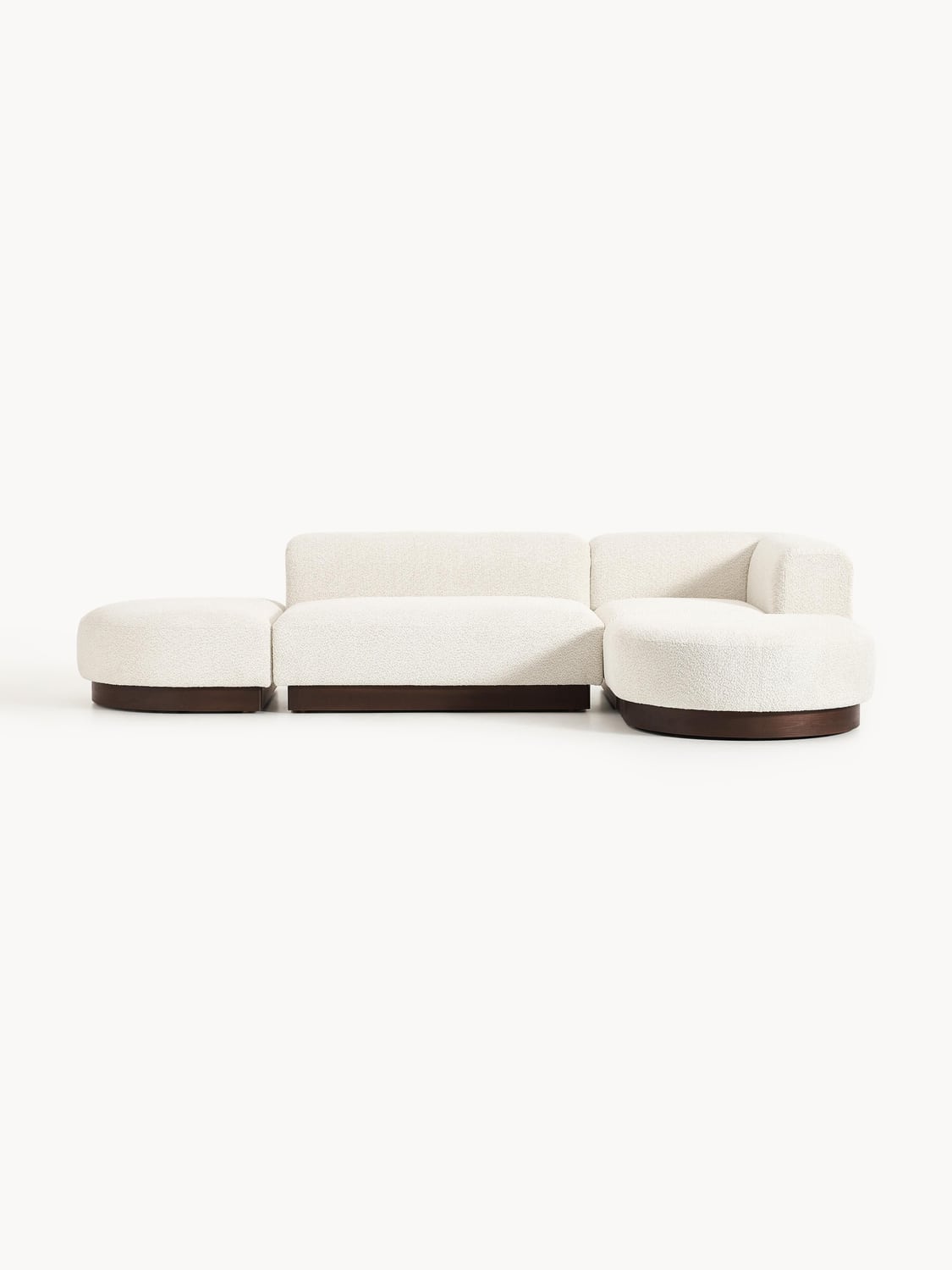 Natalie Modular Corner Sofa in Teddy Bouclé — Light Grey