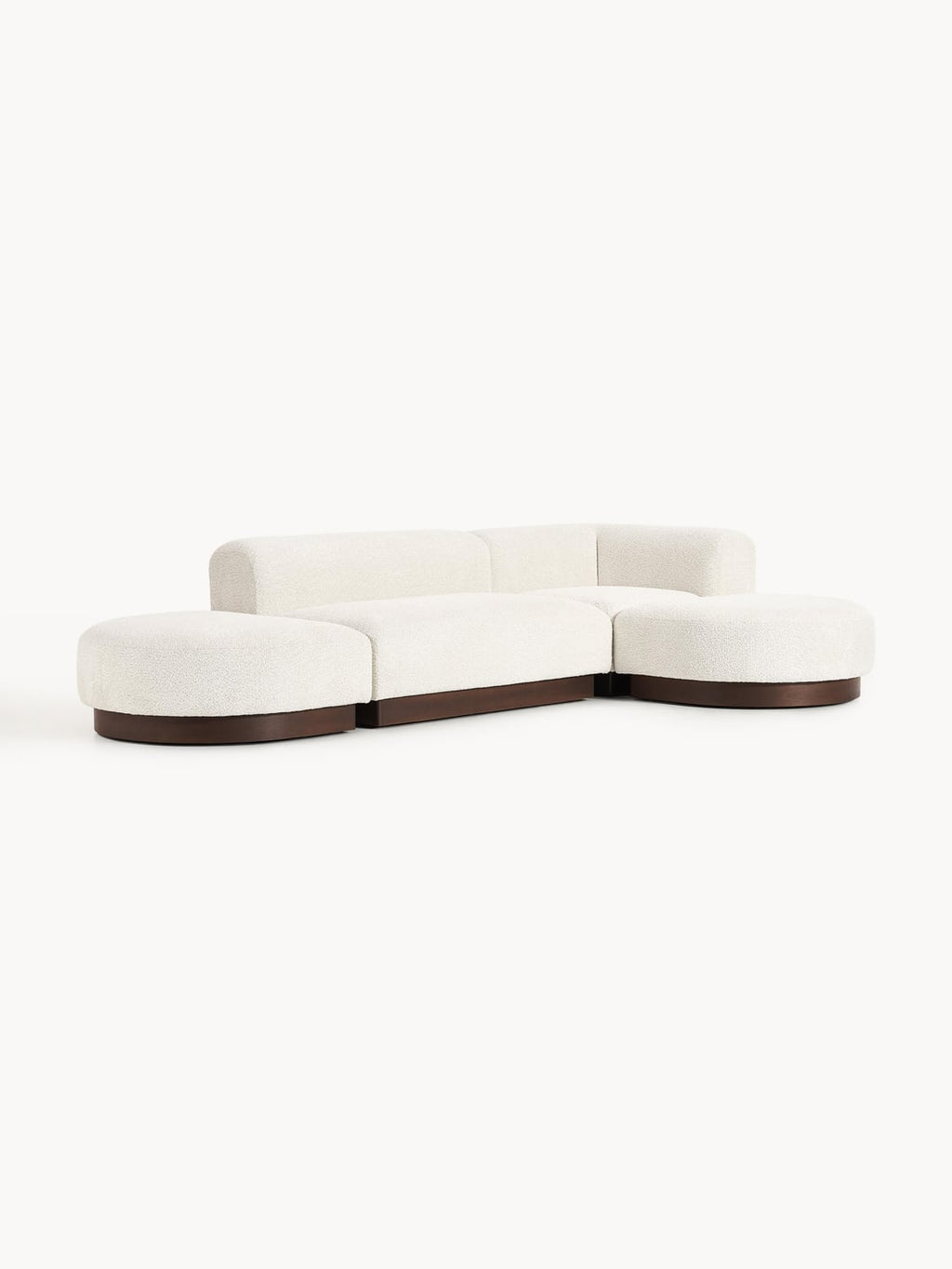 Natalie Modular Corner Sofa in Teddy Bouclé — Light Grey