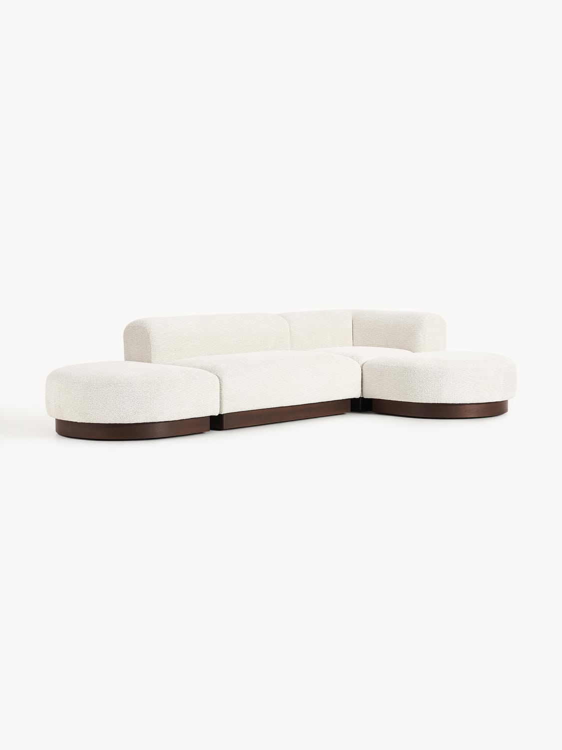 Natalie Modular Corner Sofa in Teddy Bouclé — Light Grey