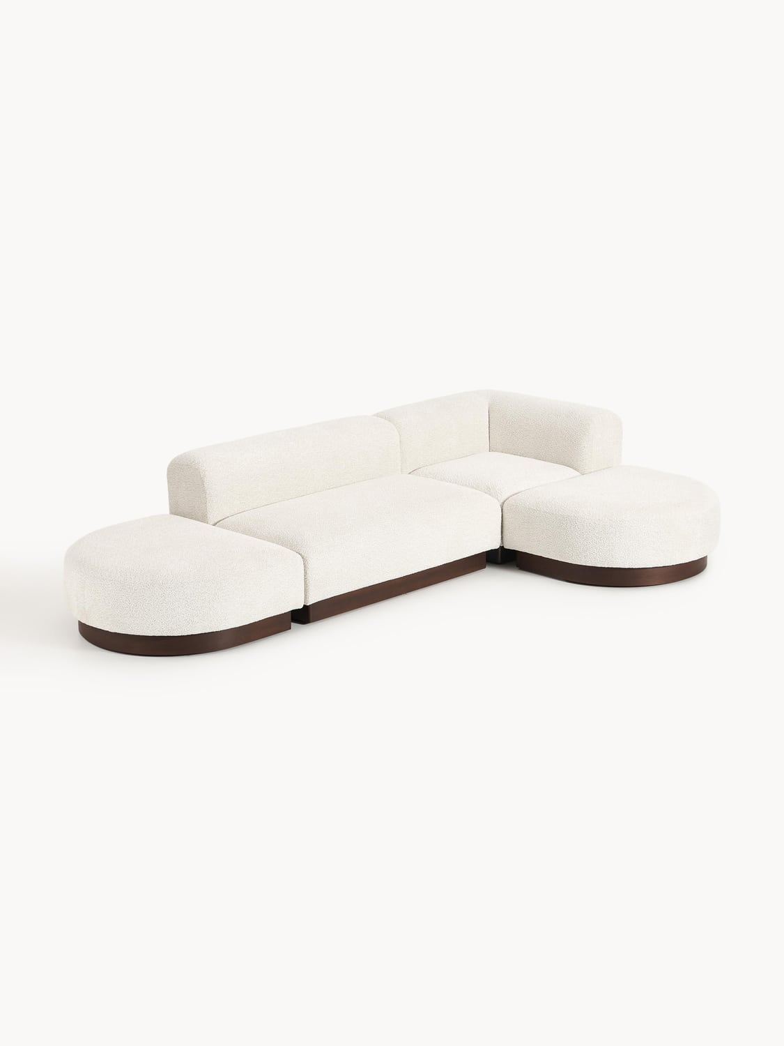Natalie Modular Corner Sofa in Teddy Bouclé — Light Grey