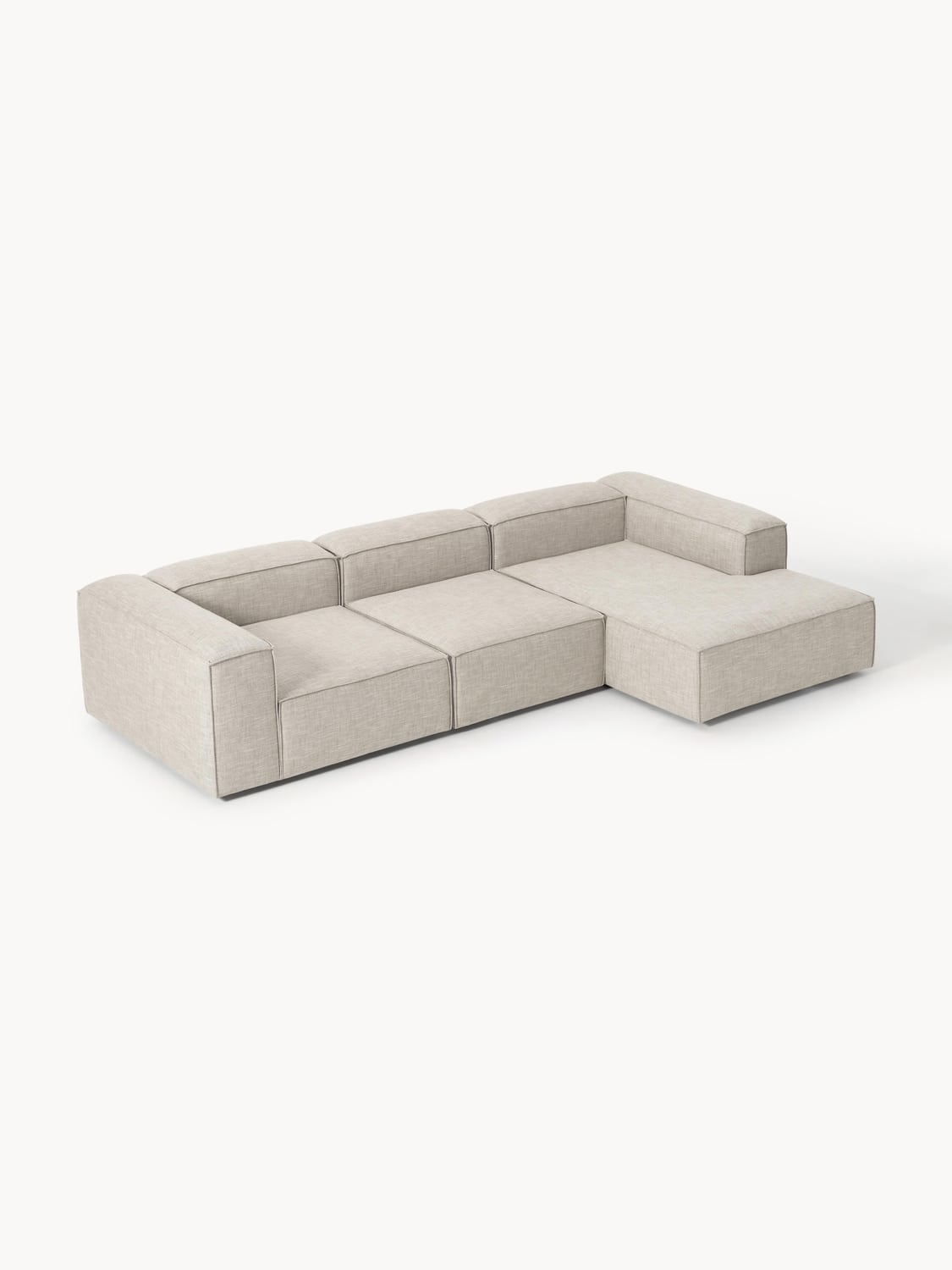 Lennon Modular Corner Sofa (4-seater) in Linen Blend — Oatmeal