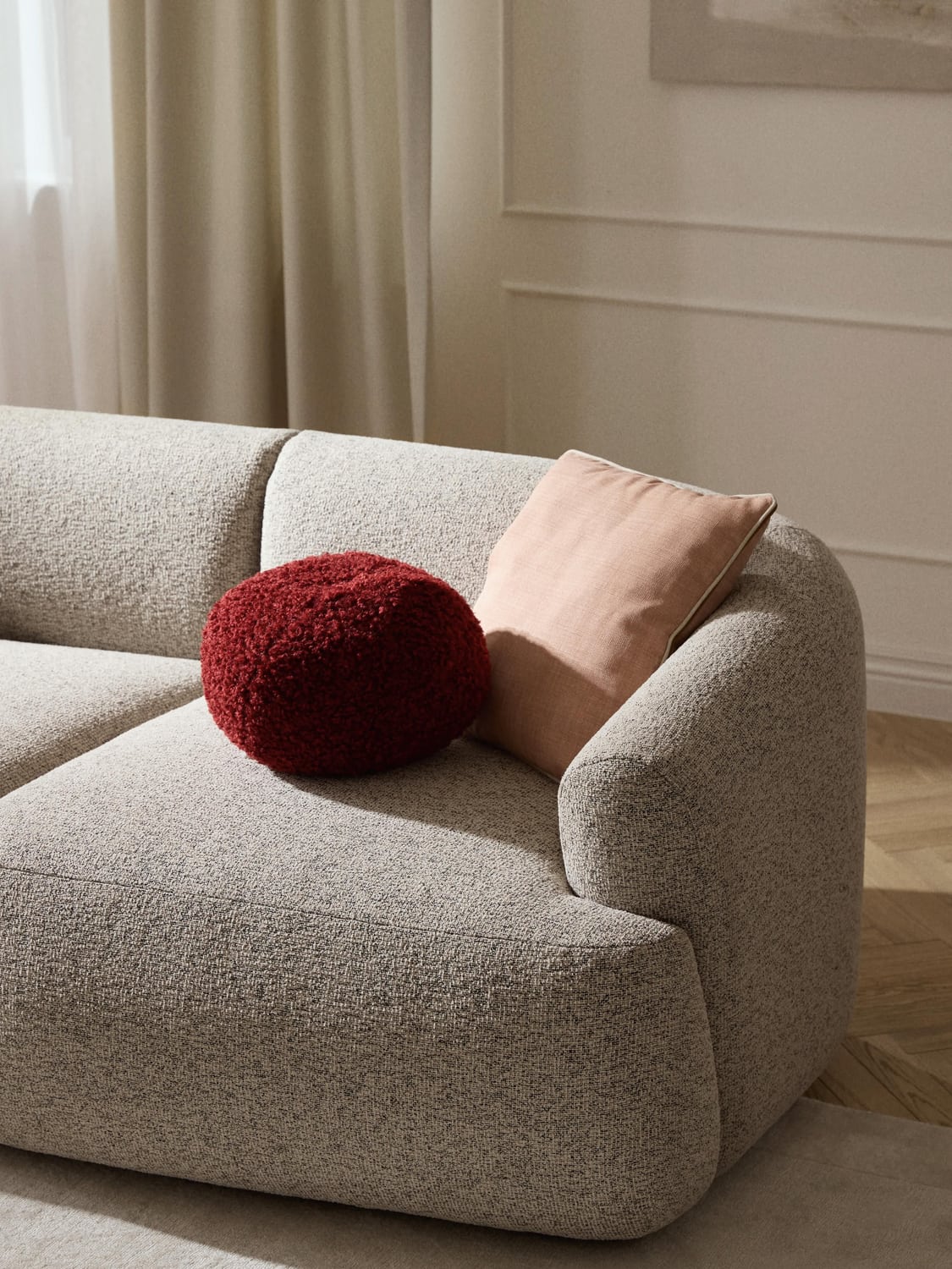 Sofia Bouclé Corner Module — Oatmeal