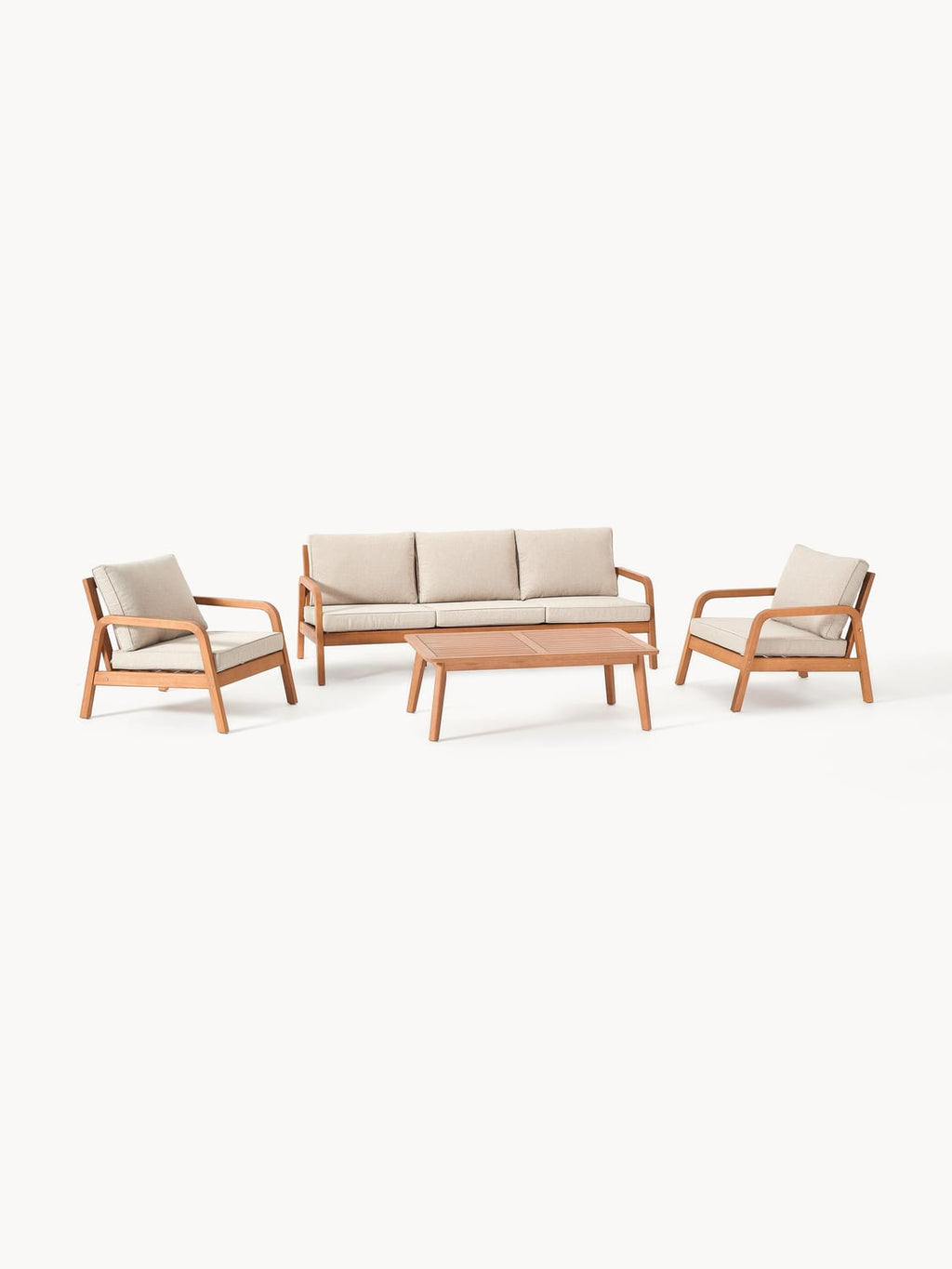 Bergen Garden Lounge Set in Eucalyptus, set of 4