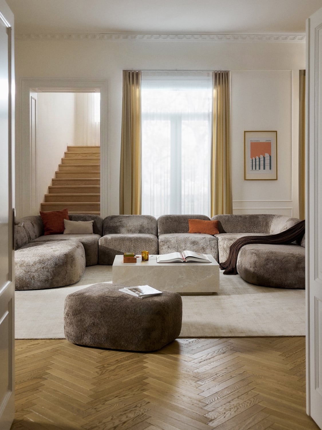 Wolke XL Modular Teddy Bouclé Sofa — Taupe