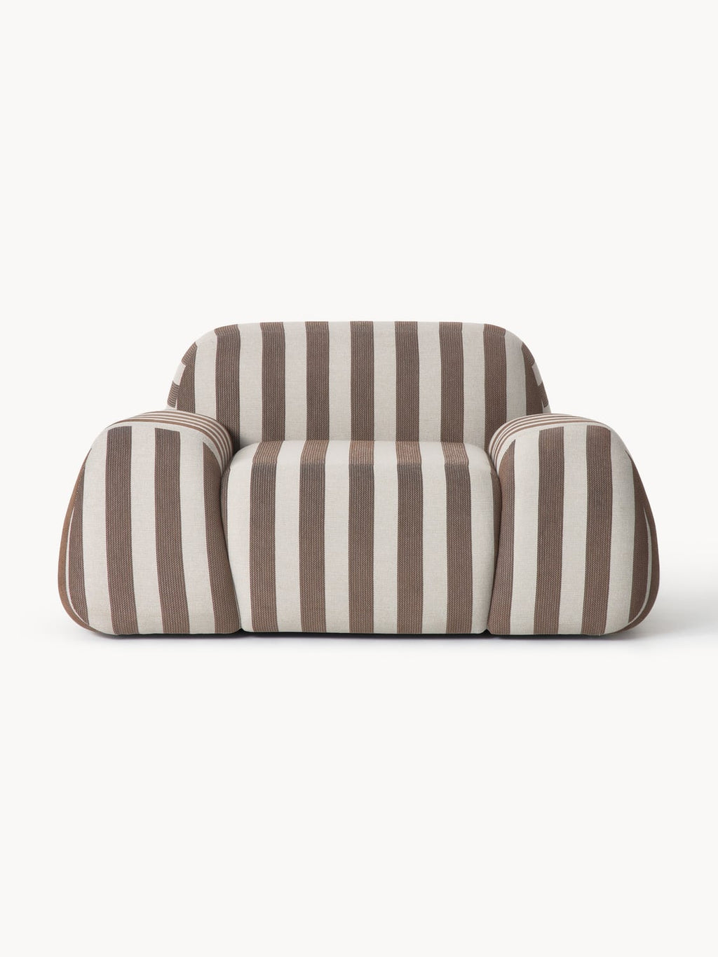 Wolke Striped Lounge Chair — Warm Grey