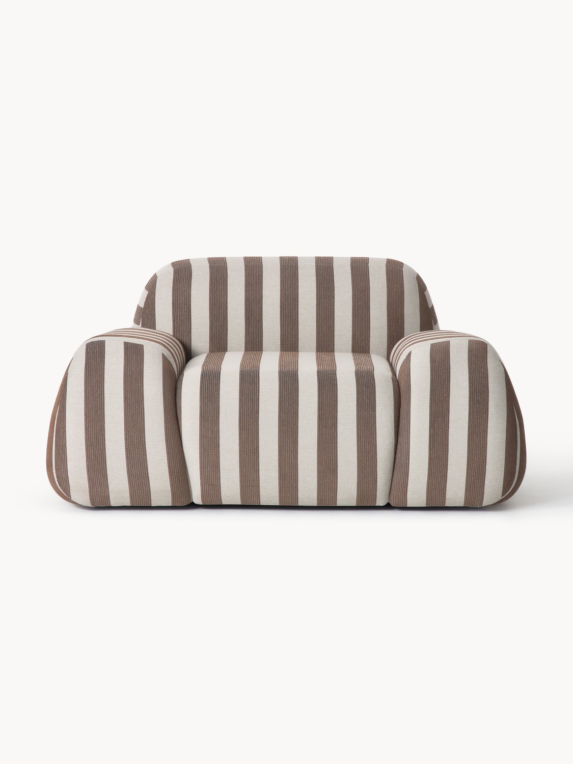 Wolke Striped Lounge Chair — Warm Grey