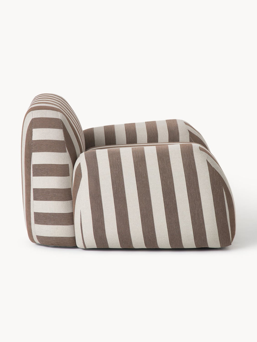 Wolke Striped Lounge Chair — Warm Grey
