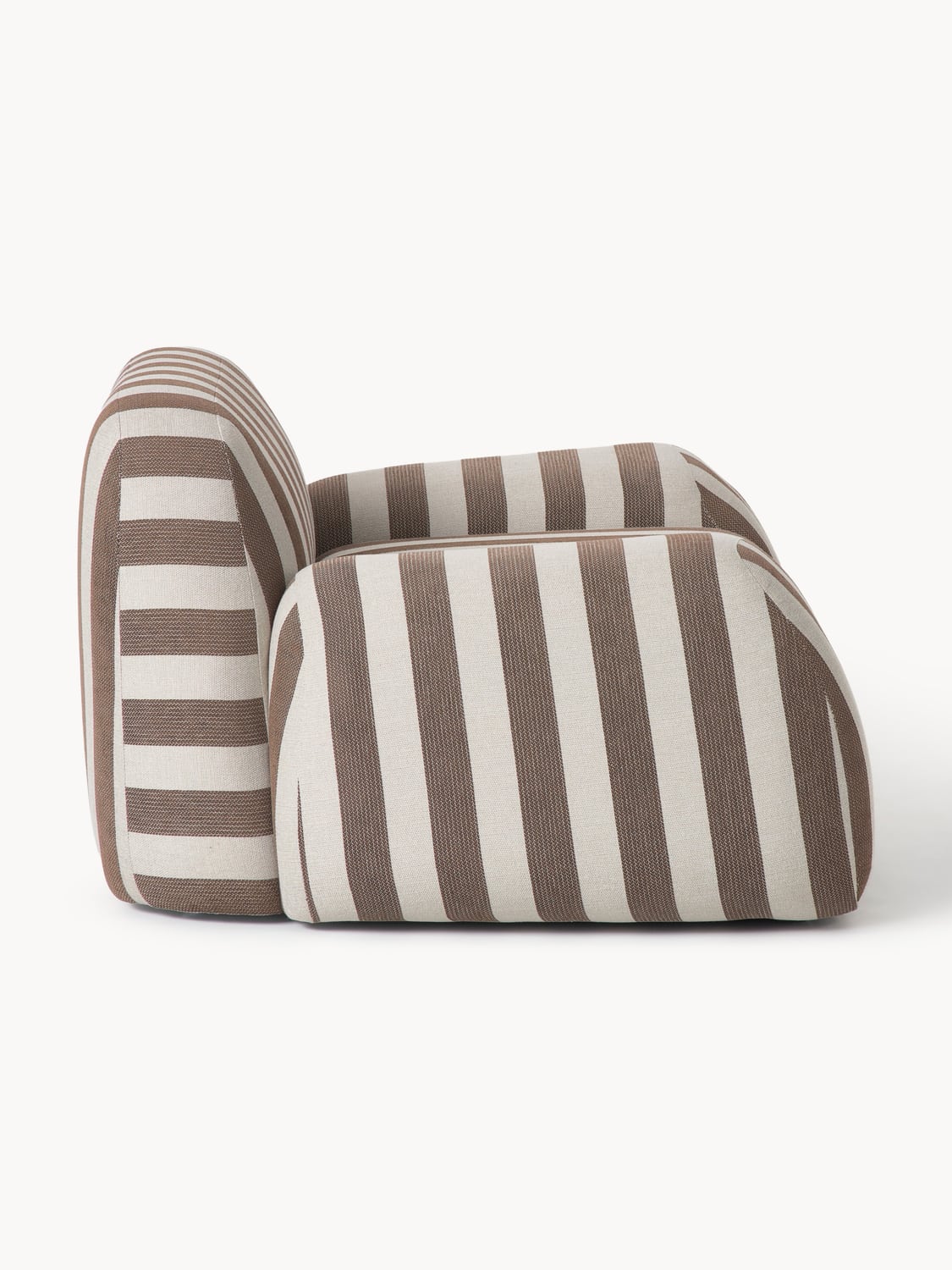 Wolke Striped Lounge Chair — Warm Grey