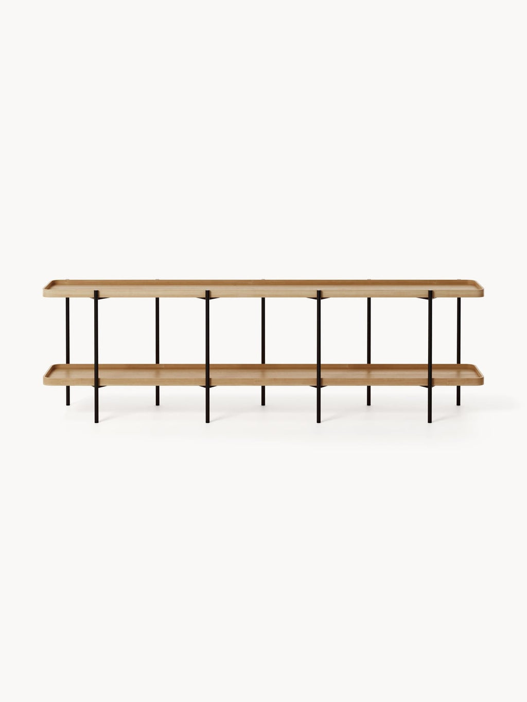 Renee Low Wooden Shelving Unit — Oatmeal