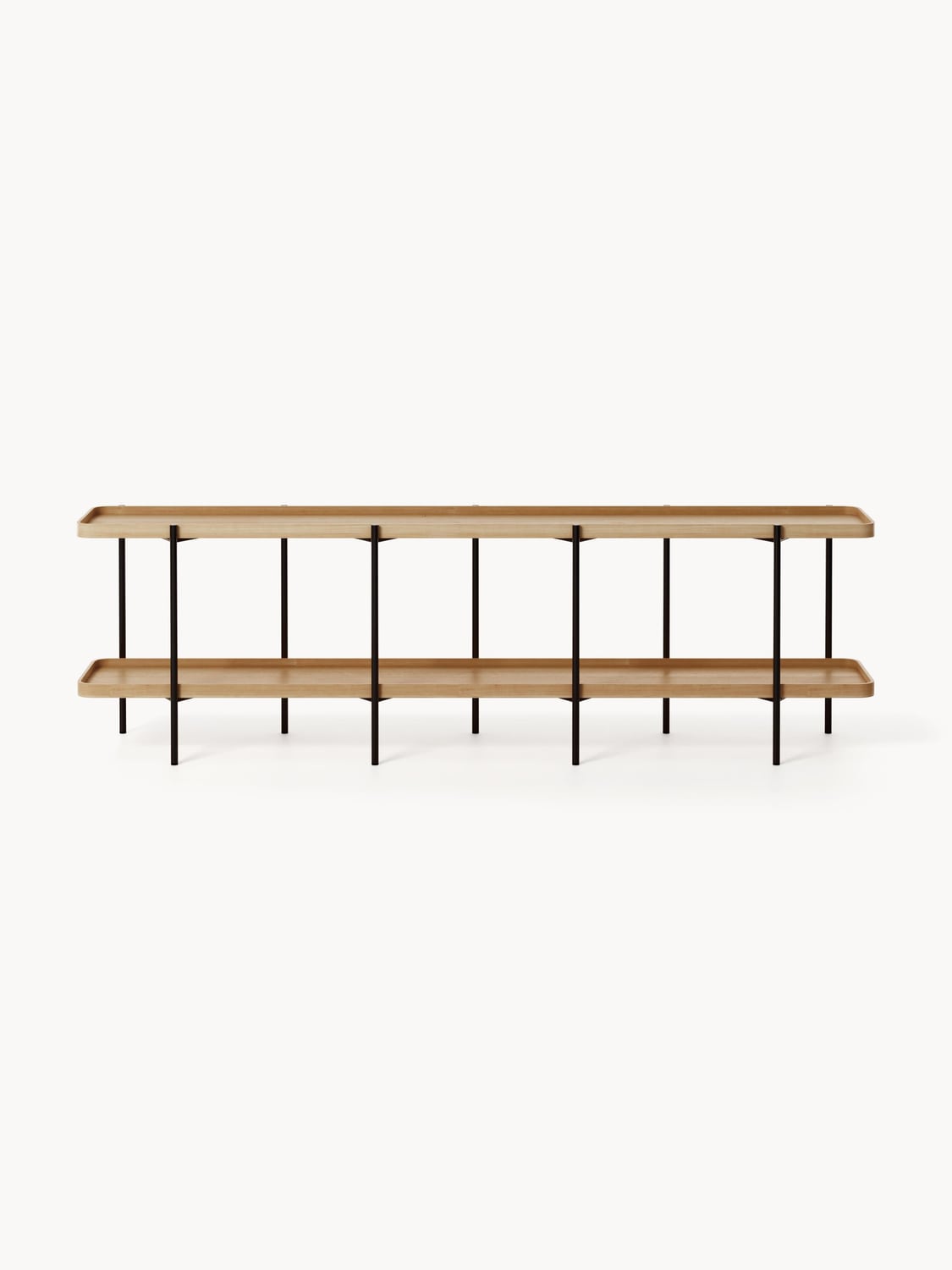 Renee Low Wooden Shelving Unit — Oatmeal